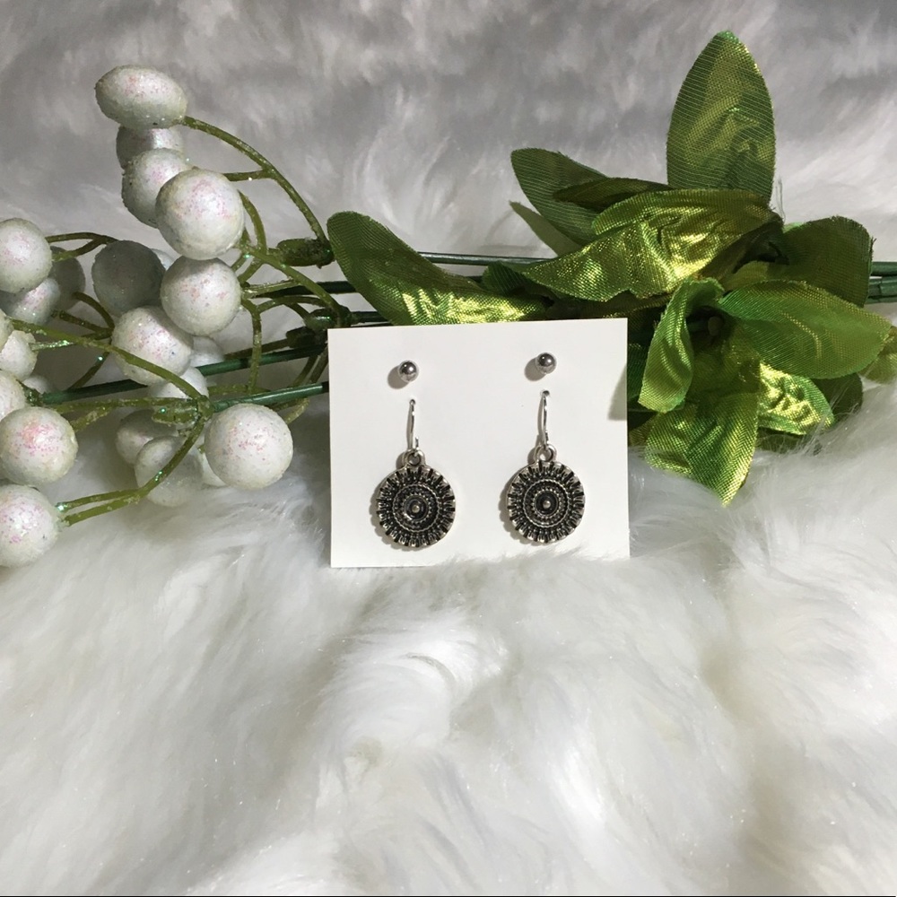 Silver Dainty Tribal Earring Set